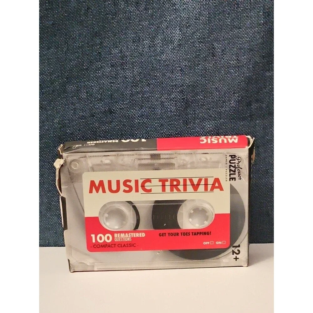 Professor Puzzle Music Trivia Game | Retro Cassette Tape Design | 100 Questions